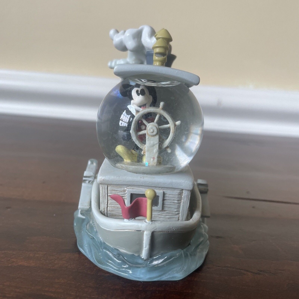 Disney Mickey Mouse Steamboat Willie Mini Snow Globe Disney Store Exclusive Baby